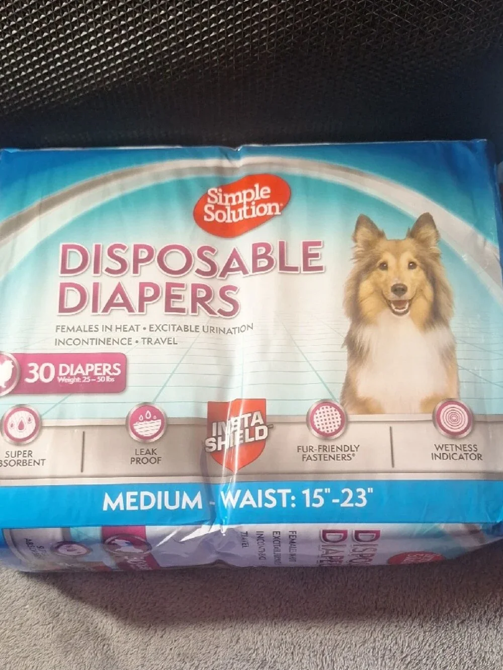 NWT Simple Solution Medium Disposable Dog Diapers - Blue/White